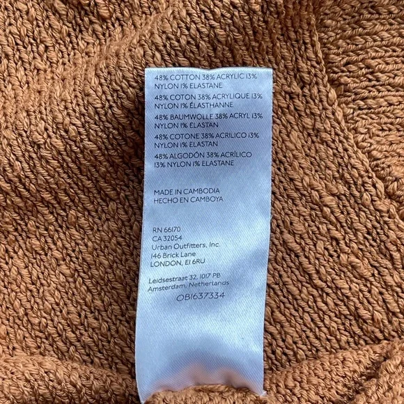 Anthropologie * Maeve V- neck Polo Pullover Sweater. Color: Honey. Size: Large - Picture 4 of 4